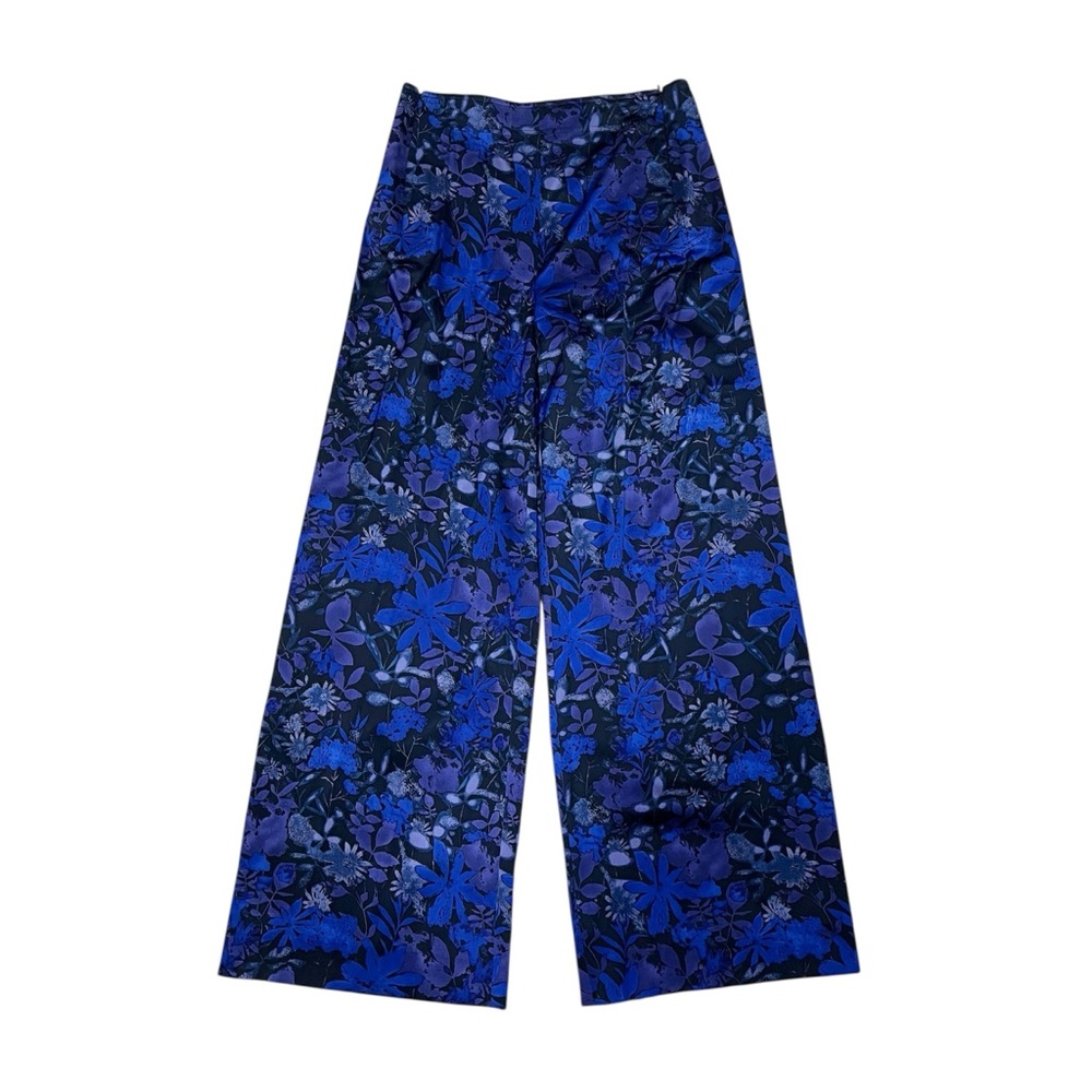Elie Tahari Silk Tropical Floral Flowy Wide Leg Palazzo Pants